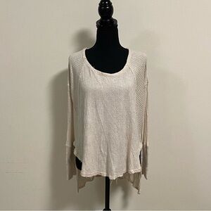 Free People waffle knit High low Top White Size XS